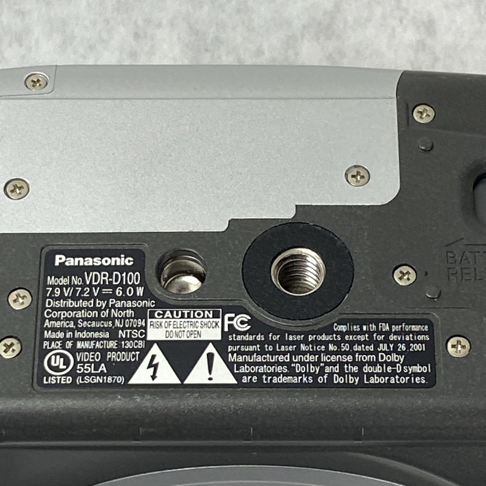 Panasonic VDR-D100 8cm Mini DVD Digital Camcorder - Parts or Repair9
