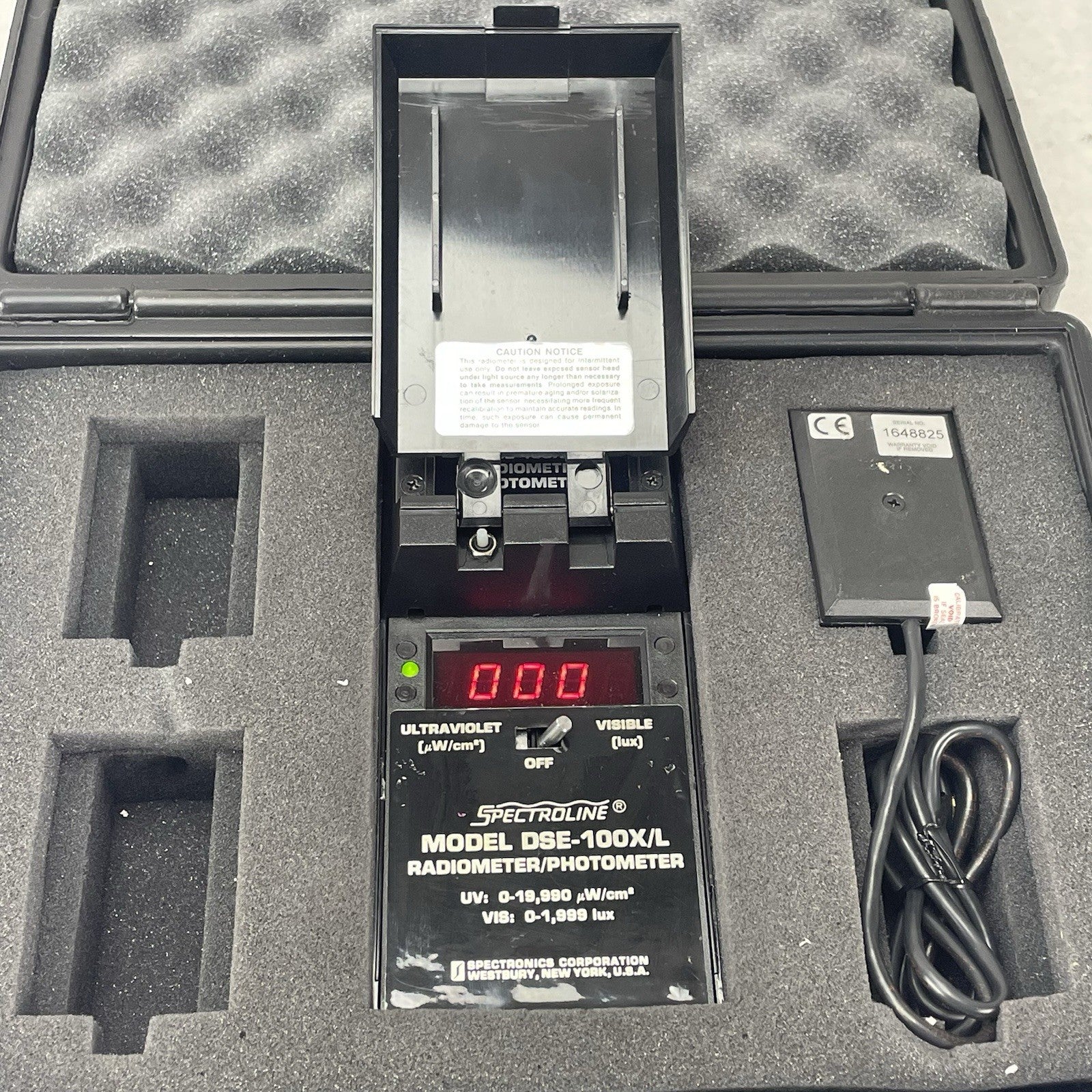 Spectroline Model DSE-100X/L Digital Radiometer/Photometer Tested Not Calibrated5