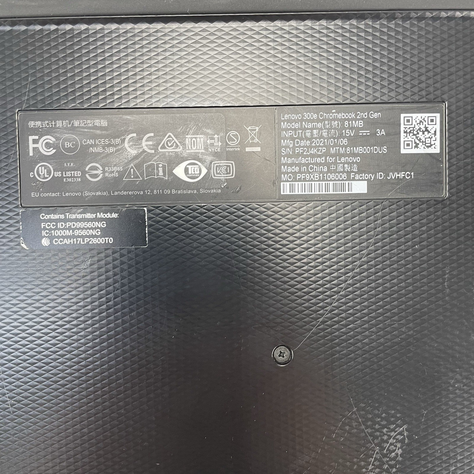 Lenovo 300e ChromeBook 2nd Gen 81MB 11.6" Celeron N4020 1.10 GHz 4 GB RAM 16 GB13