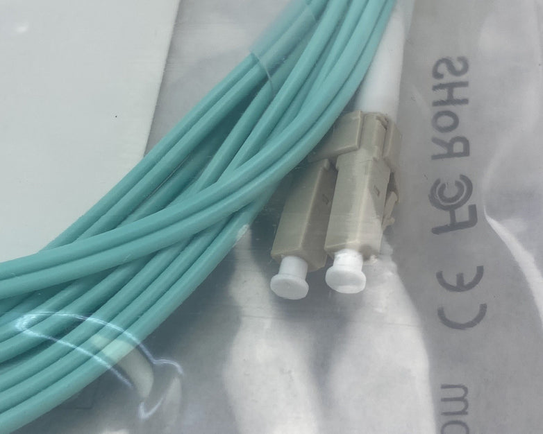 FS.Com Fibre Optic Patch Cable 10G 50/125 OM3 Multimode Color Aqua 5M - Lot Of 5