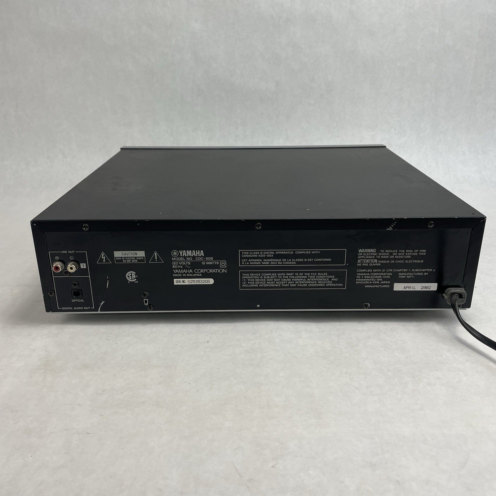 Yamaha CDC-502 CDC-506 Optical Out 5-Disc Changer CD Player Carousel Tested