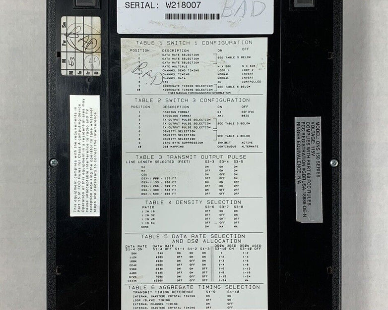 Black Box MT100A-35-R2 T1 CSU/DSU Modem