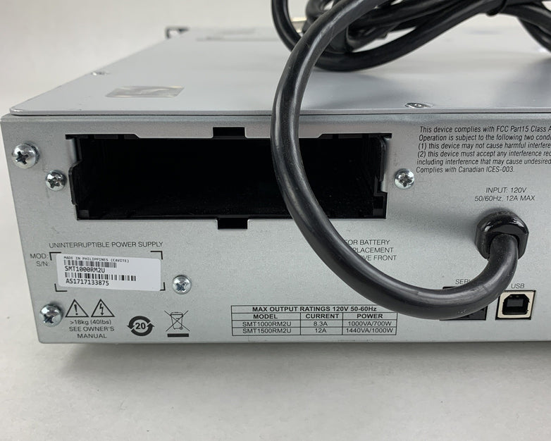 APC SMT1000RM2U Smart UPS Back Up Tested No Batteries w/ Faceplate