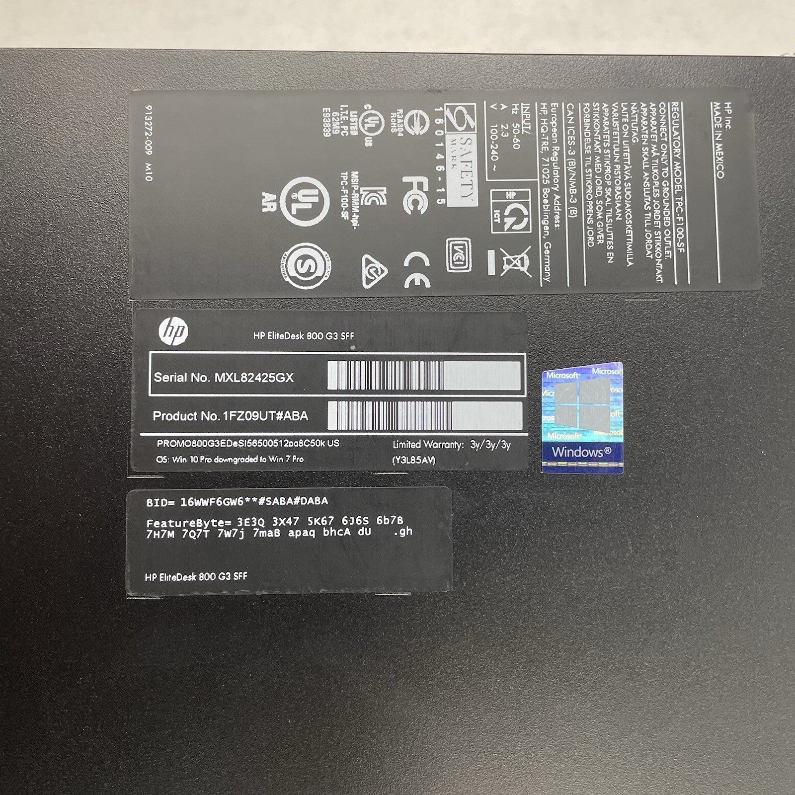 HP EliteBook 800 G3 SFF i5-6500 3.20 GHz 8 GB RAM No HDD/OS - Bad USB11