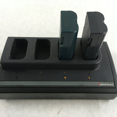 Intermec Z2400 4 Bay Four Slot Battery Charger Charging With 2 7.4V Batteries