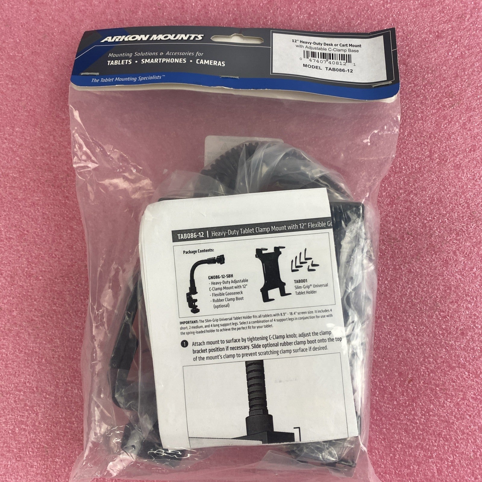 ARKON TAB086-12 12 -in Neck Desk 0r cart Mount1