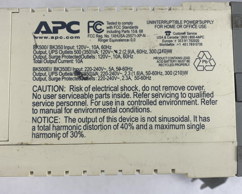 APC CS 500 Backups No Batteries Tested