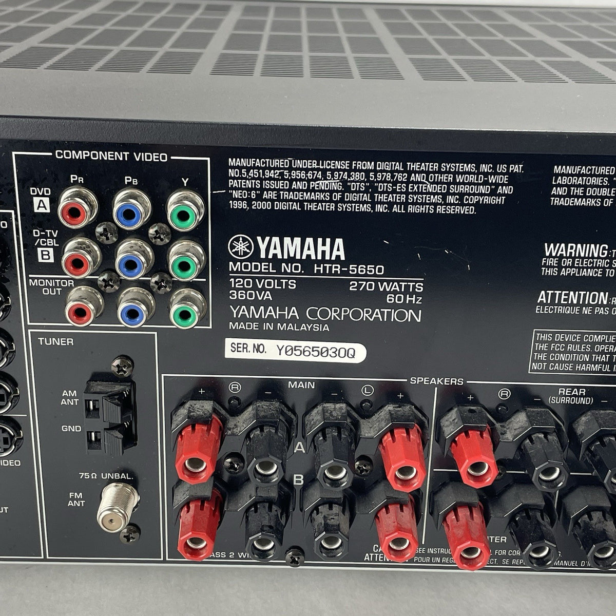 Yamaha HTR-5650 6.1 Channel  AV Receiver For Parts Or Repair9