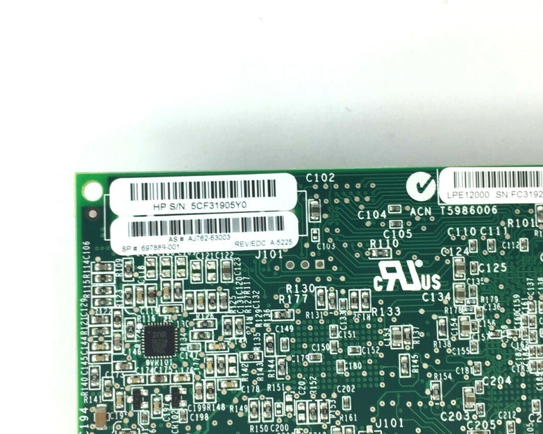 HP 697889-001 LPE12000 AJ762 Server Adapter AJ718A Emulex 81E 8Gb HBA (Lot of 2)