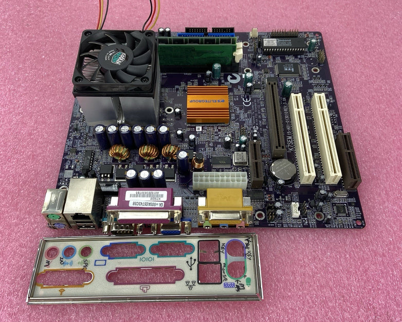 ECS SIS-730 Motherboard AMD Duron 1.3GHz 384MB RAM w/Shield Purple MB