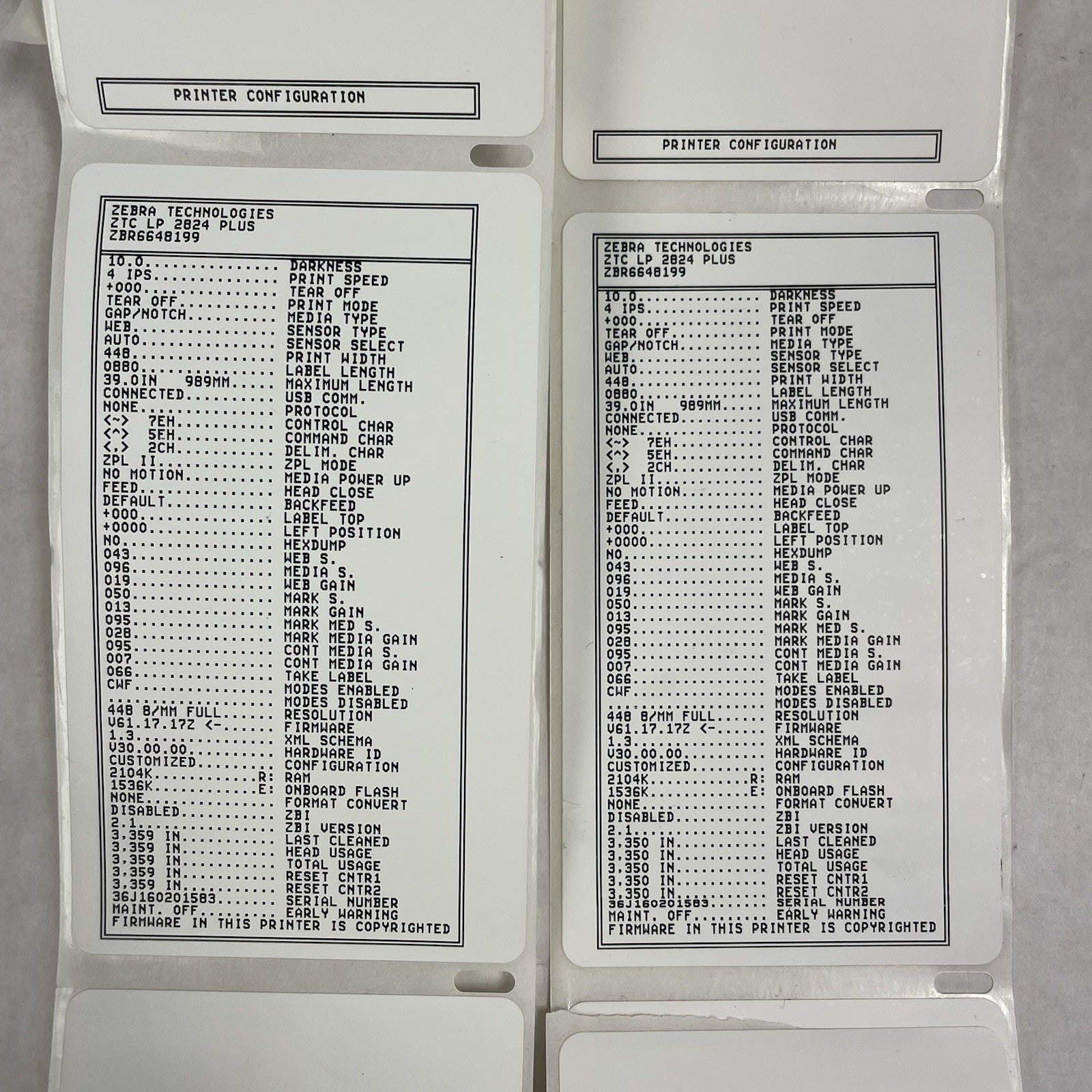 Zebra LP 2824 Z Direct Thermal Barcode Label Printer Tested