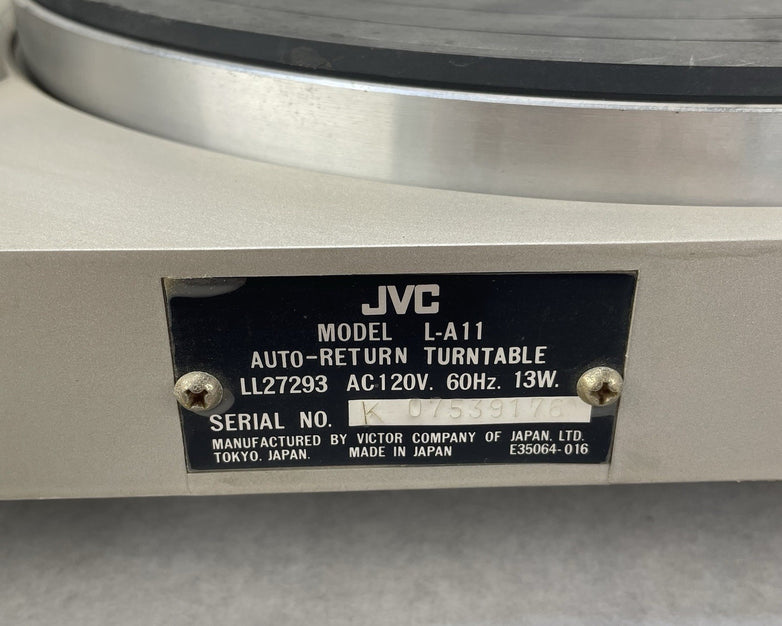 JVC L-A11 Belt Drive Turntable Auto Return Made in Japan Tested & Working