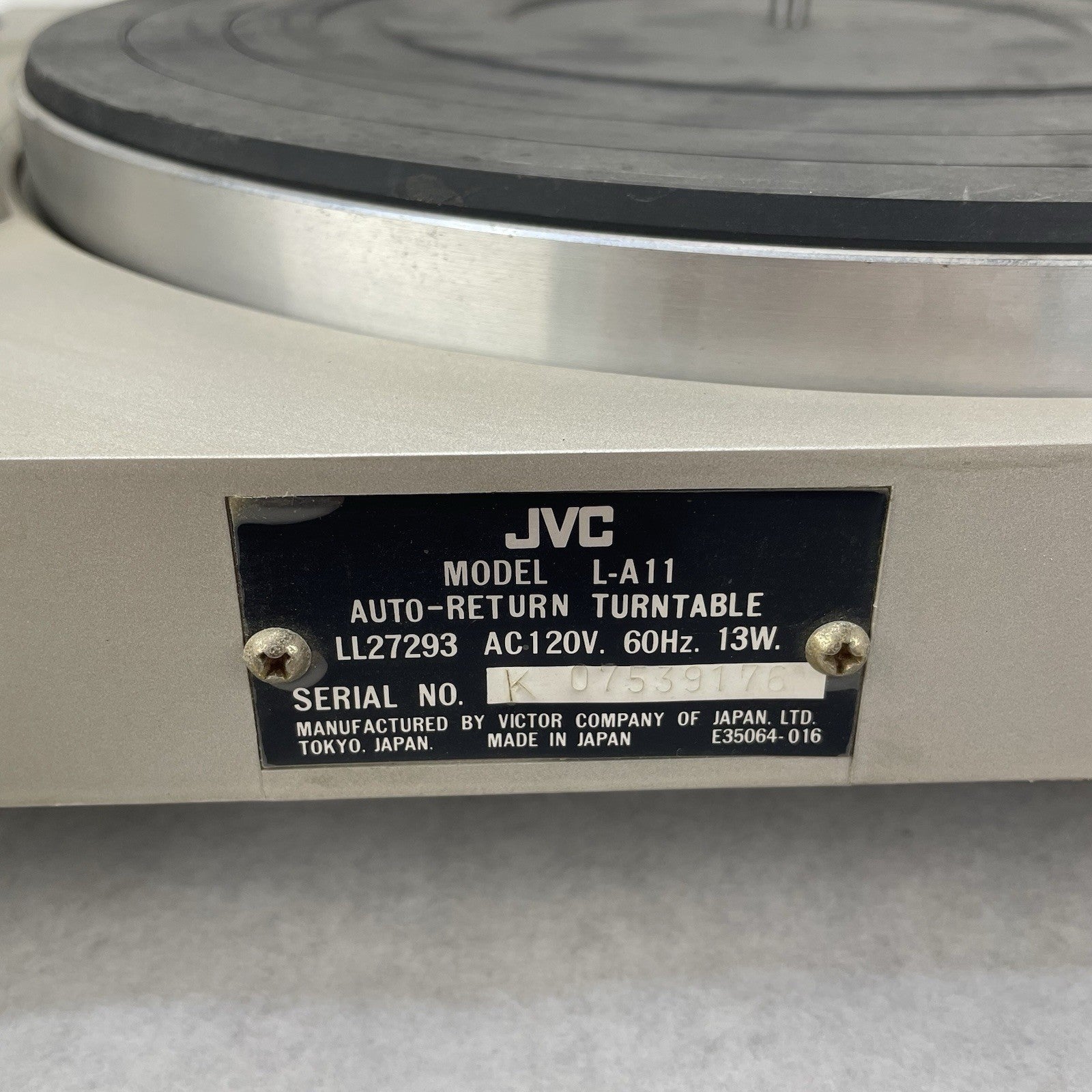 JVC L-A11 Belt Drive Turntable Auto Return Made in Japan Tested & Working12
