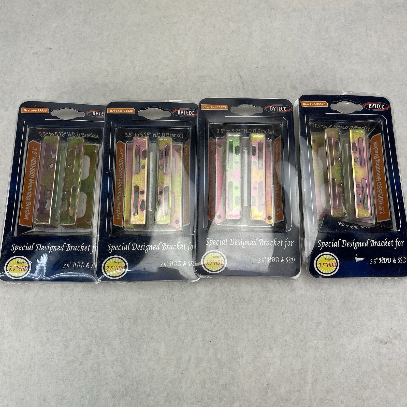 BYTECC 25350 Dual 2.5" to 3.5" HDD SSD Metal Bay Mounting Bracket Lot of 4
