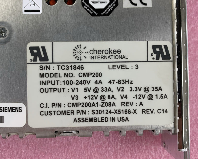Cherokee CMP200 Siemens Hipath S30124-X5166-X 240V Power Supply Module