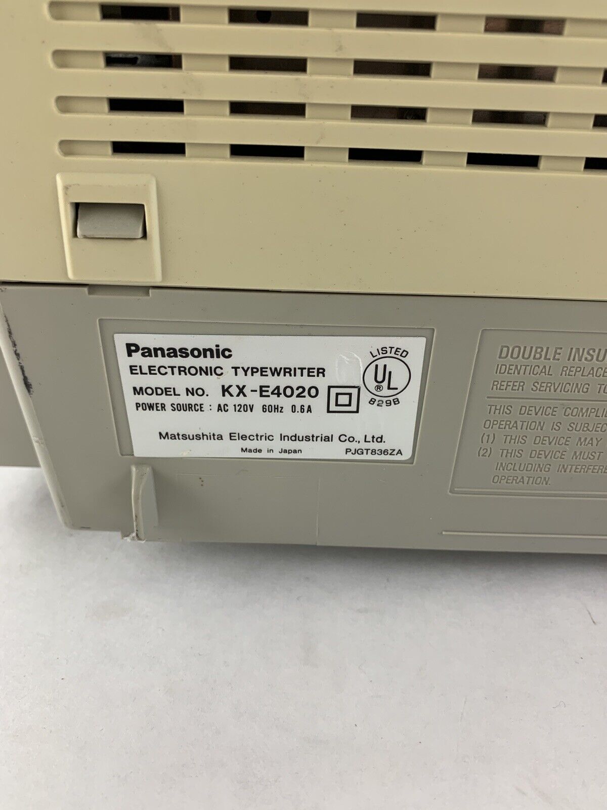 Vintage Panasonic Electronic Typewriter KX-E4020 Bad Roller Still Types