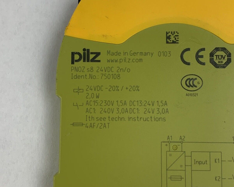Pilz 750108 PNOZ s8 24VDC Contact Expansion Module Missing Terminal Untested