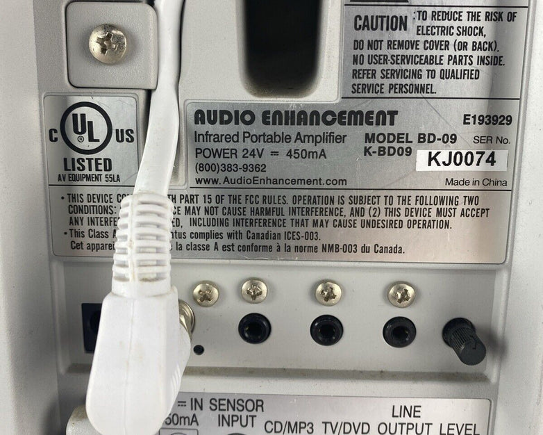 Audio Enhancement BD-09 K-BD09 Infrared Portable Amplifier ONLY NO POWER SUPPLY