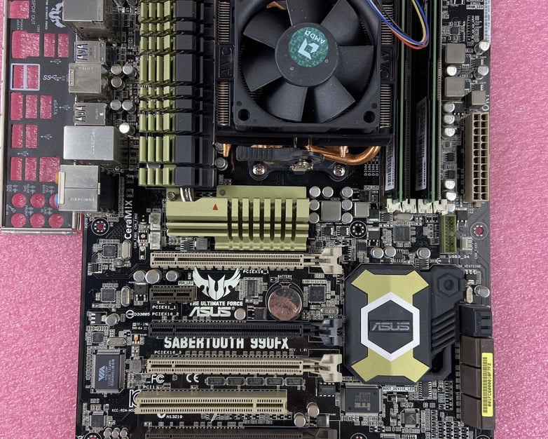 ASUS Sabertooth 990FX Motherboard AMD FX 8120 3.1GHz 16GB RAM w/IO