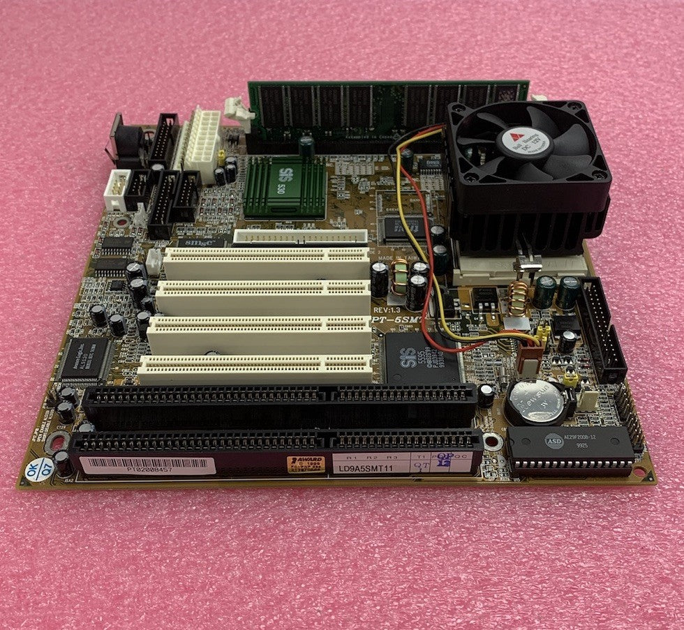 Azza PT-5SMT Motherboard AMD K6-2 450MHz 32MB RAM No Shield