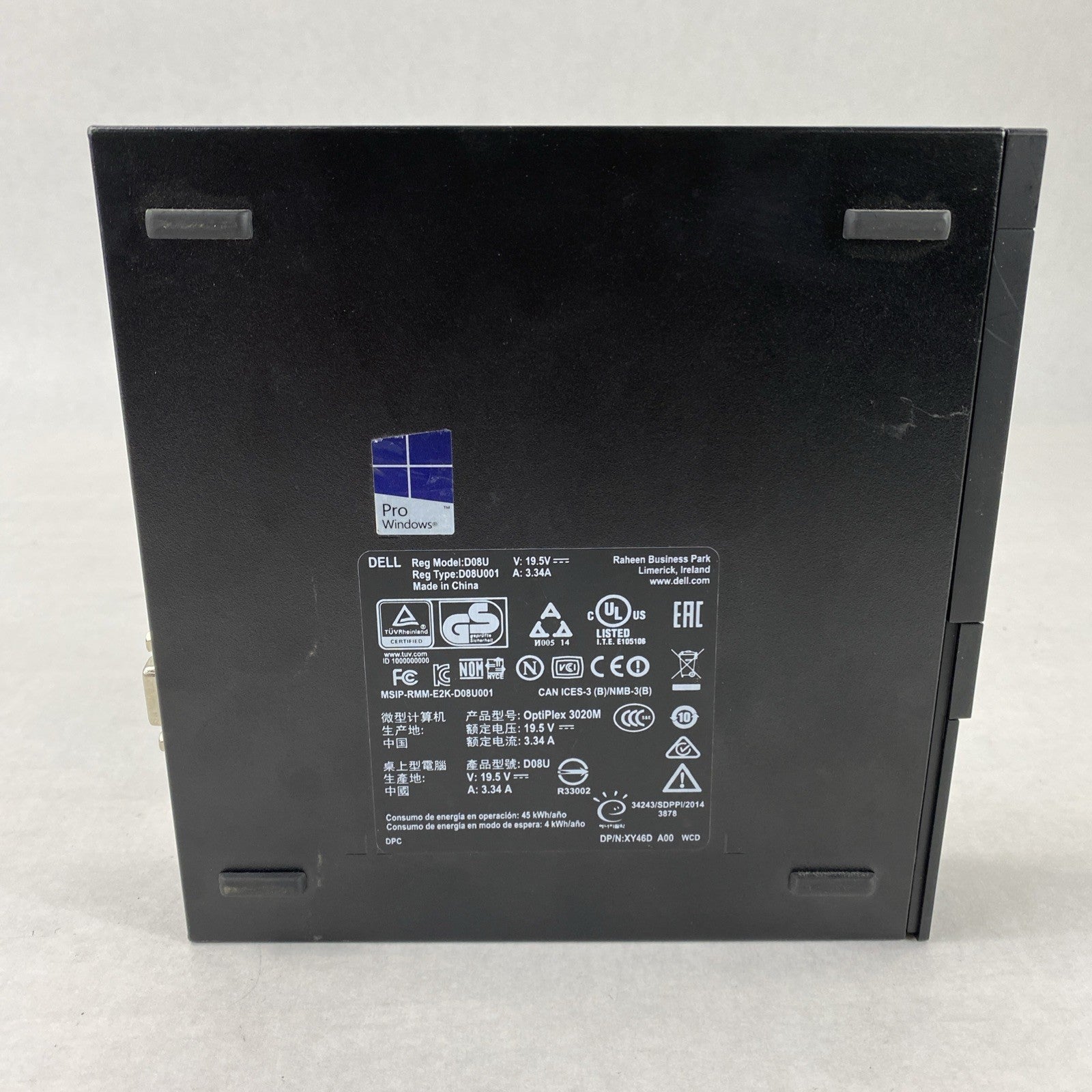 Dell OptiPlex 3020M Micro Intel Core i3-4160T 3.1GHz 8GB RAM No HDD OS AC