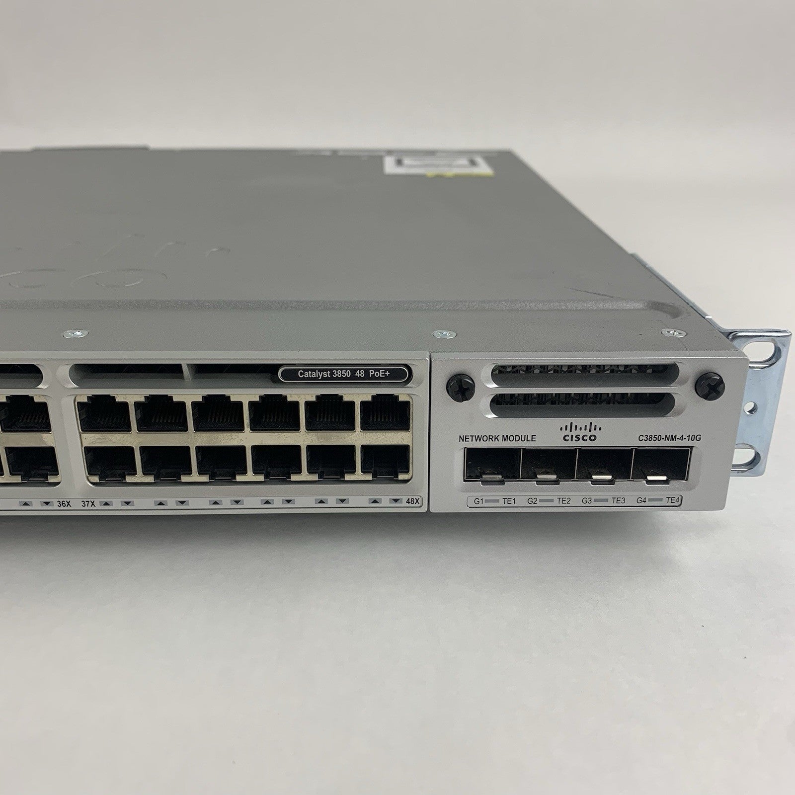 Cisco WS-C3850-48P-L V07 48-Port PoE Switch Tested w/ C3850-NM-4-10G 1x PSU3