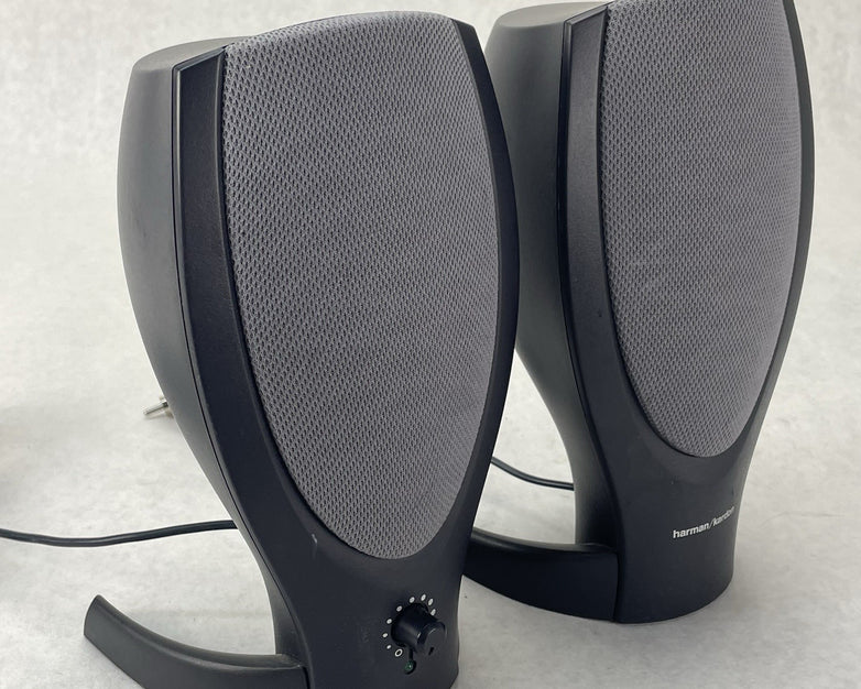 Harman Kardon A00 Wired Computer Speakers Black/Gray Tested No Power Cord