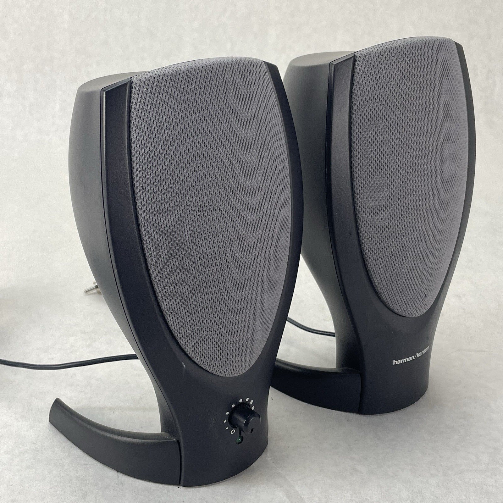 Harman Kardon A00 Wired Computer Speakers Black/Gray Tested No Power Cord0