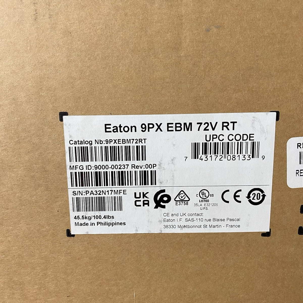 Eaton 9PXEB 9PX 72V Rack/Tower Extended Battery Module EBM 9PX Exp: 8/2316