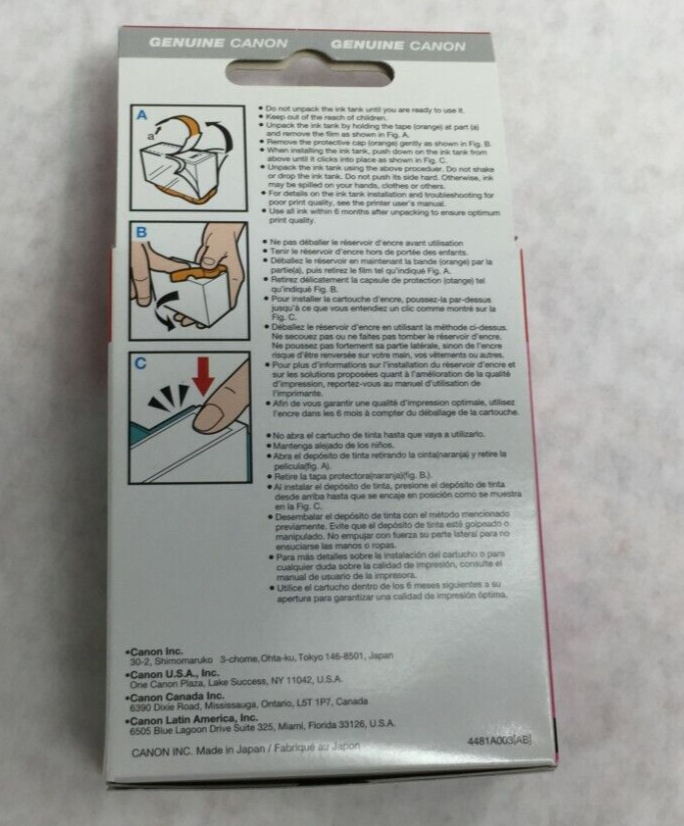 Genuine Canon Magenta 3e BCI-3eM Ink Cartridge