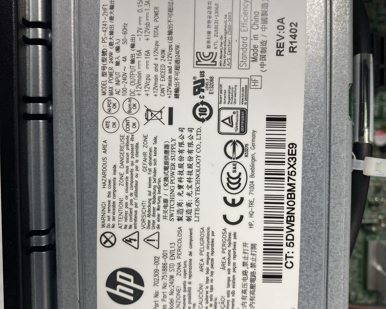 HP ProDesk 600 G1 SFF Intel Core i7-4770 3.4GHz 8GB RAM No HDD No OS