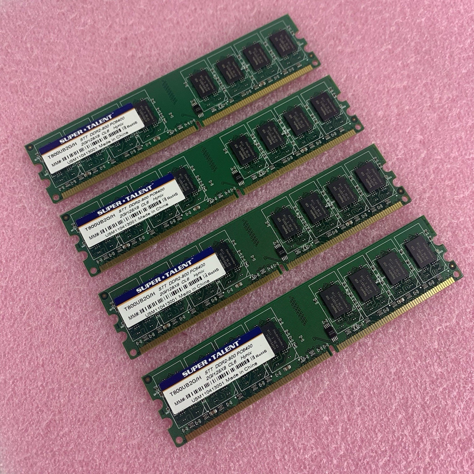 Super Talent T800UB2G/H STT DDR2-800 PC6400 4x2 GB Sticks Memory Ram Lot of 4x0