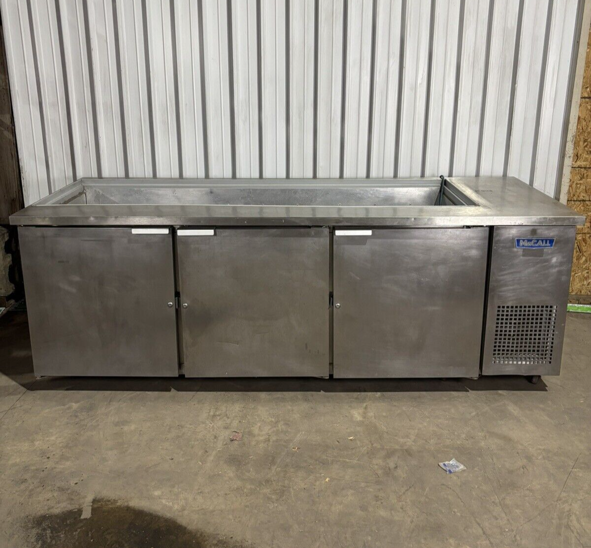 McCall STA-30-SS Restaurant 3 Door Prep Cooler w/ Salad Bar Buffet Top