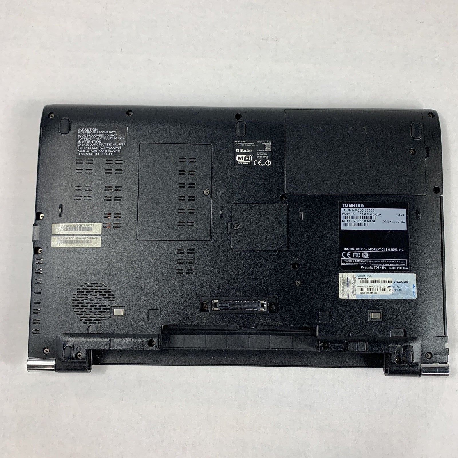 Toshiba Tecra R850-S8522 15.6" i5-2520M 2.5GHz 4GB Ram No OS No HDD No AC No Bat