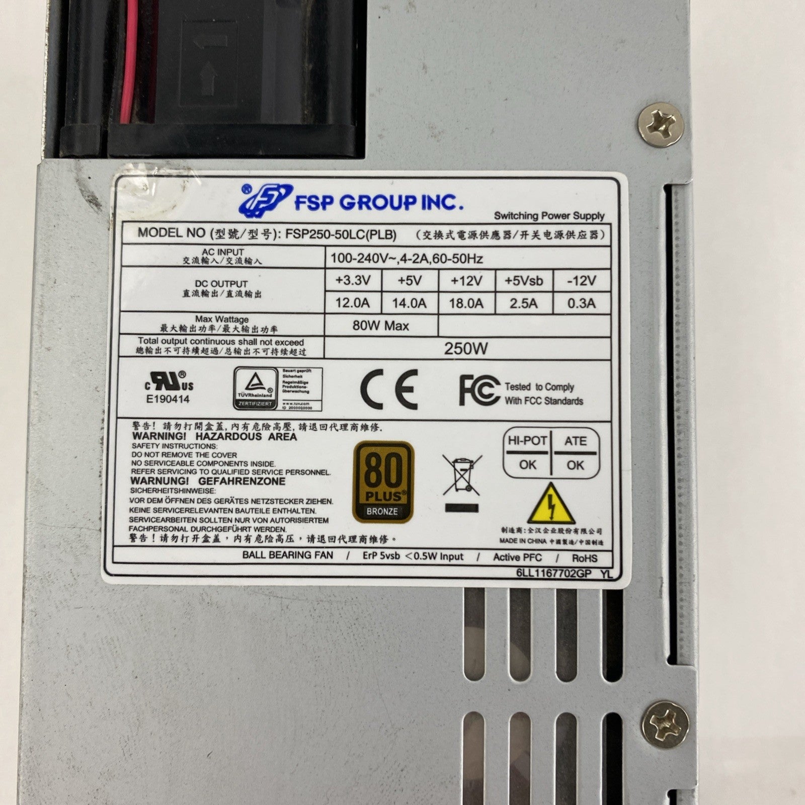 FSP Group FSP250-50LC(PLB) 250W Switching Power Supply3