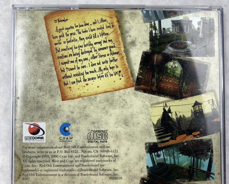 Riven 1997 + Myst 1993 Bundle MPC Classic Windows PC Game with Manuals