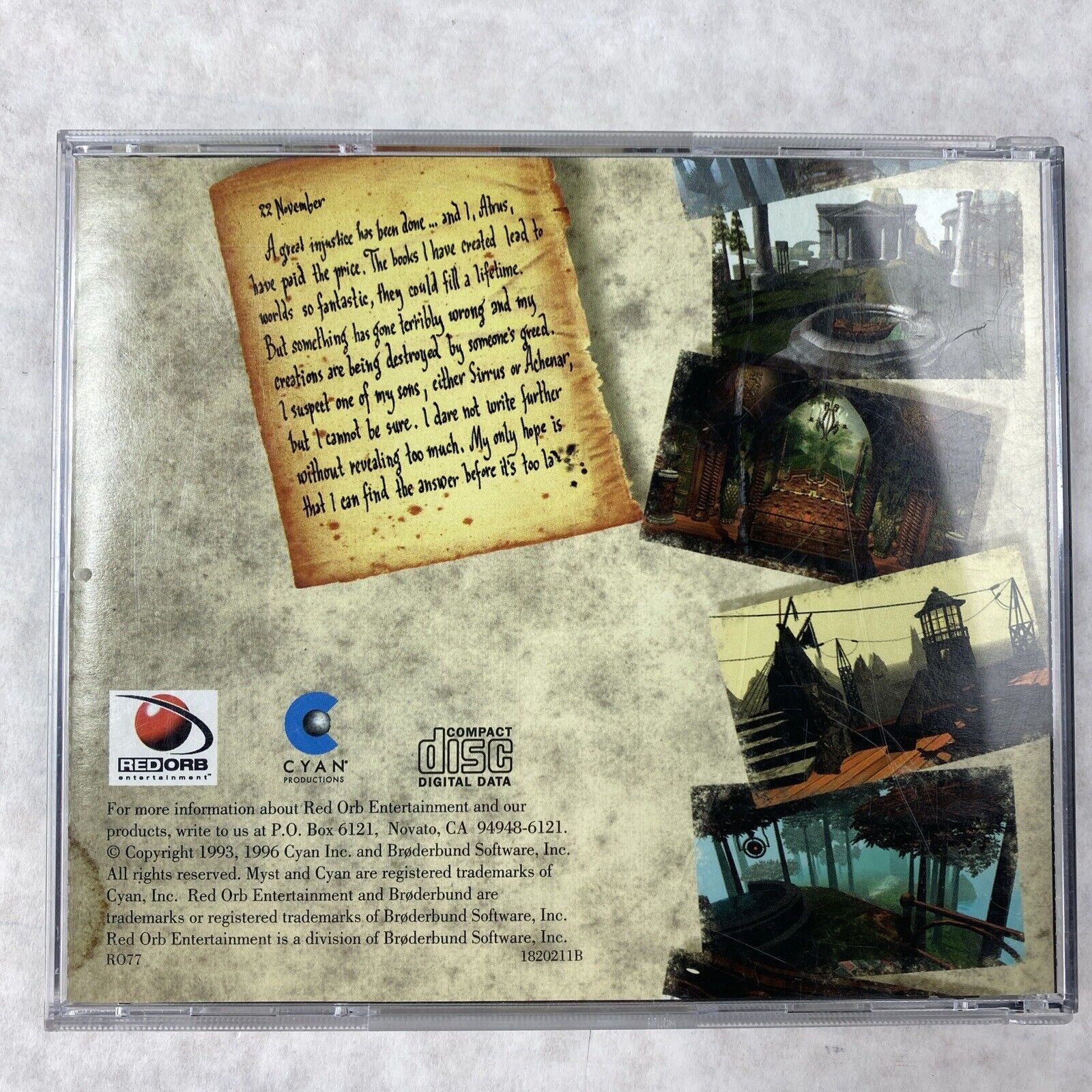 Riven 1997 + Myst 1993 Bundle MPC Classic Windows PC Game with Manuals