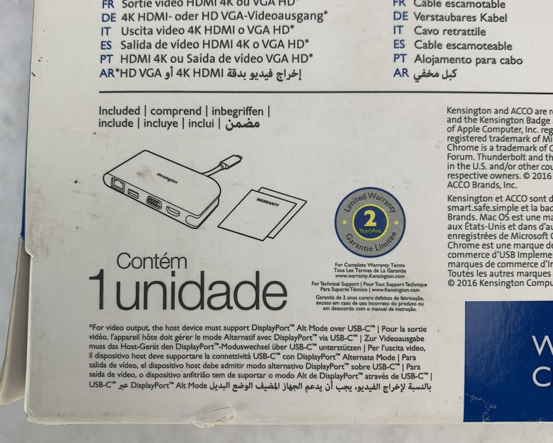 Kensington SD 1500 USB-C Mobile Dock Station 4k