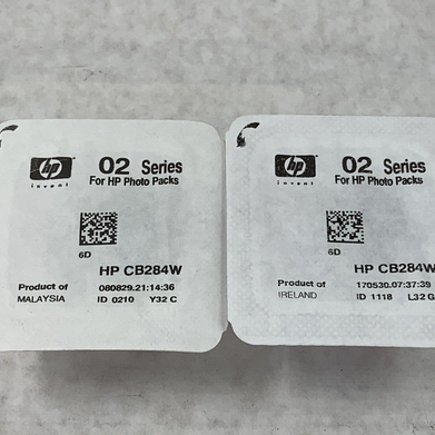 Lot(2) HP PhotoSmart Light Magenta Pink 02 Ink Cartridge NIB Genuine CB284W