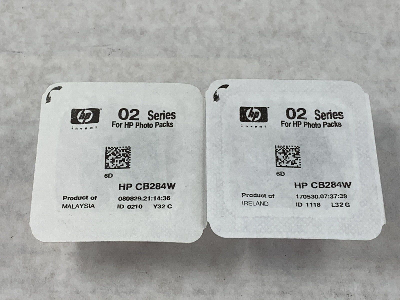 Lot(2) HP PhotoSmart Light Magenta Pink 02 Ink Cartridge NIB Genuine CB284W