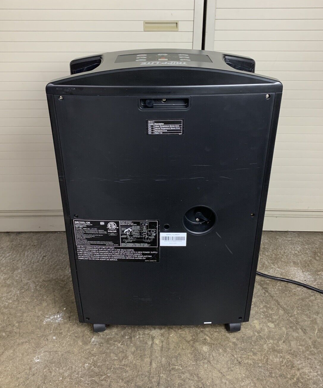 Tripp Lite SRCOOL12K Portable Air Conditioner 1400w 120V 60Hz 1400W Tested