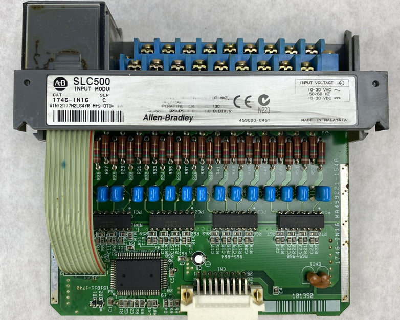 Allen-Bradley SLC500 Input Module 1746-IN16 Ser. C - Untested And Missing Cover