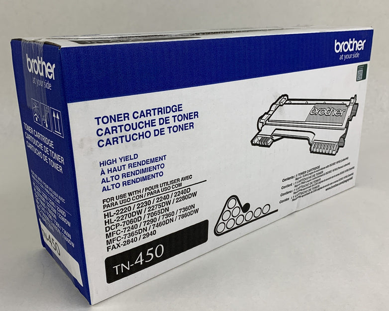 Brother TN-450 High Yield Black Toner Cartridge OEM New Sealed Box