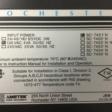 Rochester DC Voltage Transmitter SC-7401 N, SC 7400