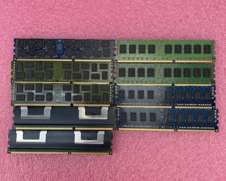 Mixed DDR3 ECC RDIMM Server RAM Lot 9pc 48GB Hynix/Samsung/Micron Untested