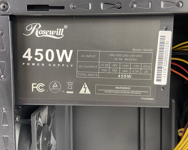 Rosewill SRM-01B-450 Micro ATX Mini Tower Computer Case Rosewill NE450 450W PSU