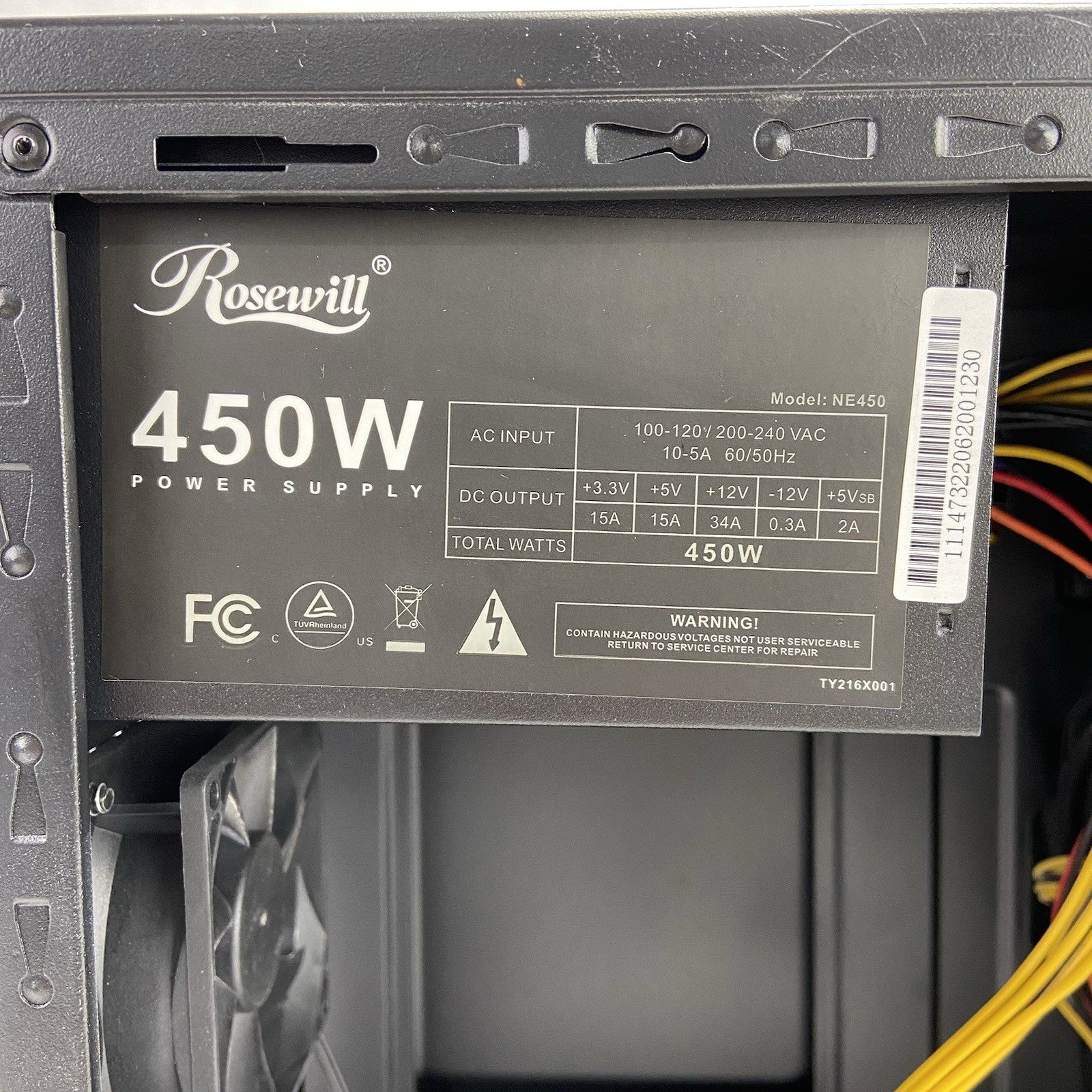 Rosewill SRM-01B-450 Micro ATX Mini Tower Computer Case Rosewill NE450 450W PSU9