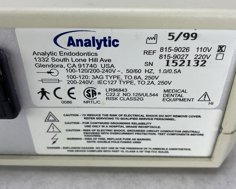 Analytic Sybron Quantec-E Dental Electric Endo Motor Parts or Repair