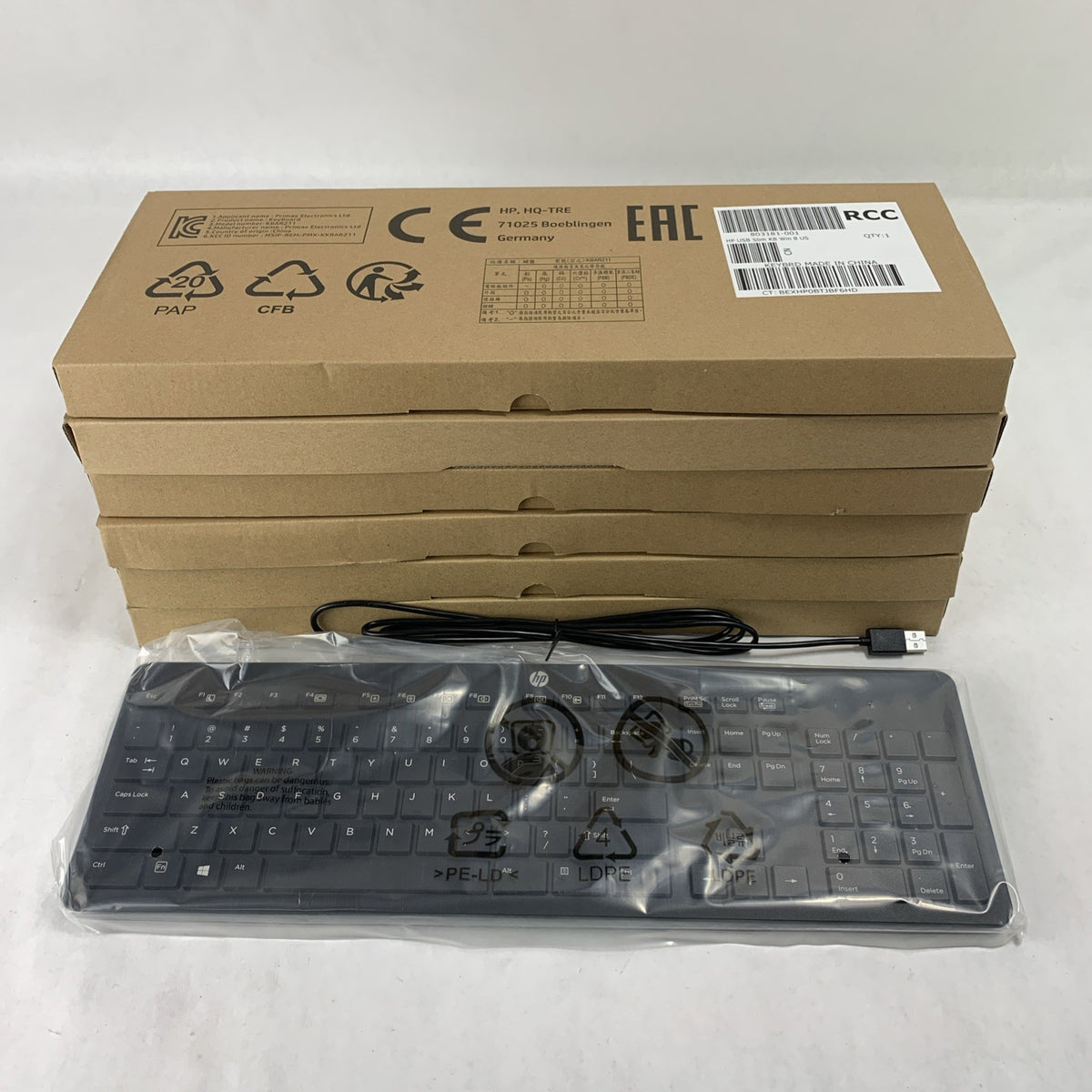 HP 803181-001 USB Slim KB Win 8 US Keyboard KBAR211  KU-1469 - Lot of 61