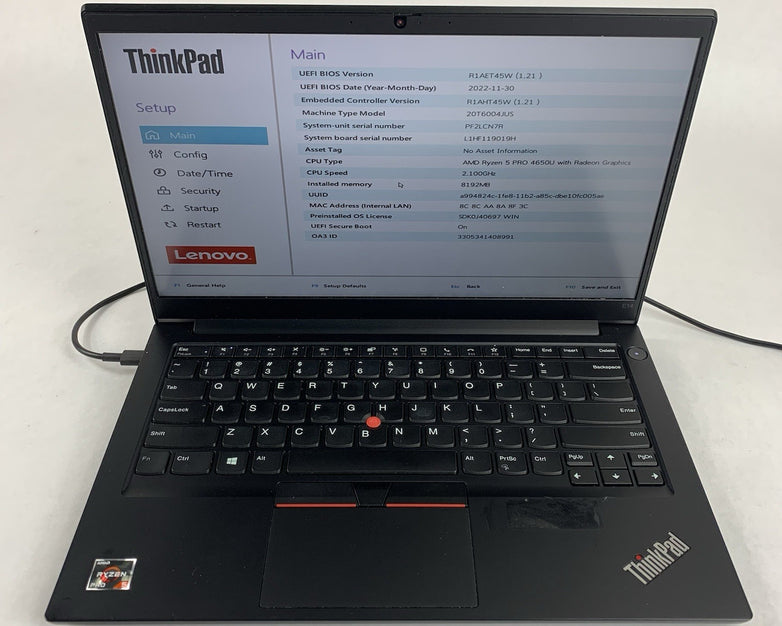 Lenovo ThinkPad E14 Gen 2 14" Ryzen 5 PRO 4650U 2.1GHz 8GB Ram No OS/HDD/AC/Batt